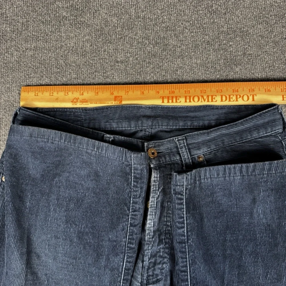 Vintage Replay Corduroy Pants Men's 34x34 Blue Made in Italy Button Fly